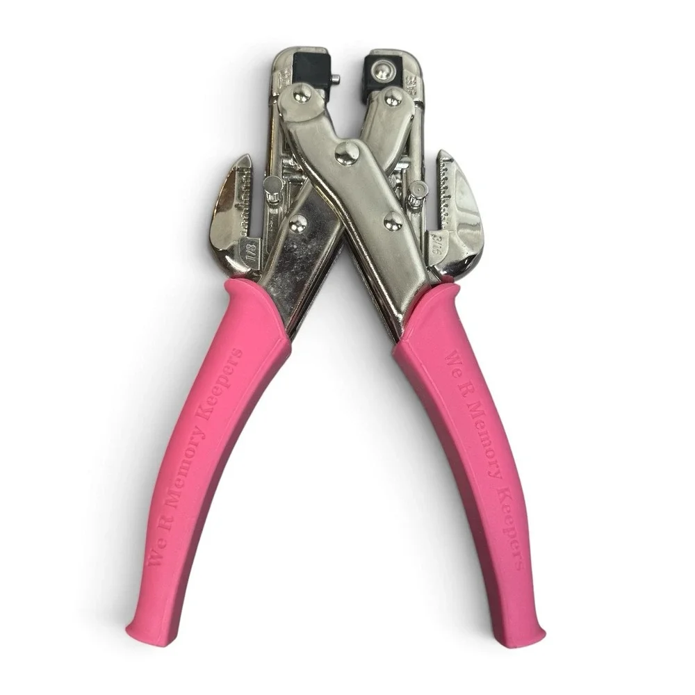 We R Memory Keepers Crop A Dile Punch Crafting Tool Pink Eyelet Setter Adjusts